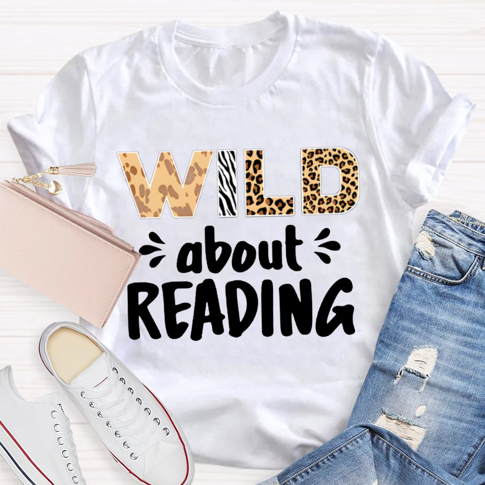 Wild About Reading Leopard Tie-Dye Letters T-shirt
