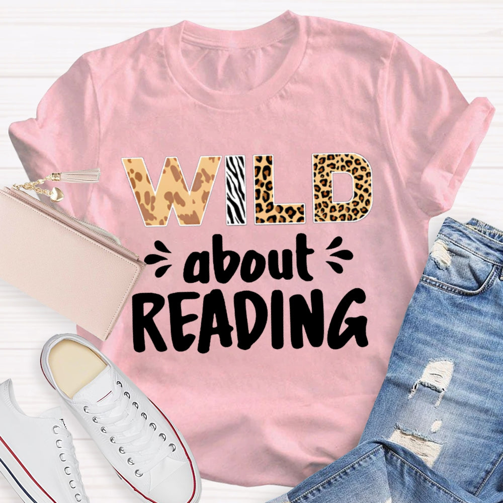 Wild About Reading Leopard Tie-Dye Letters T-shirt
