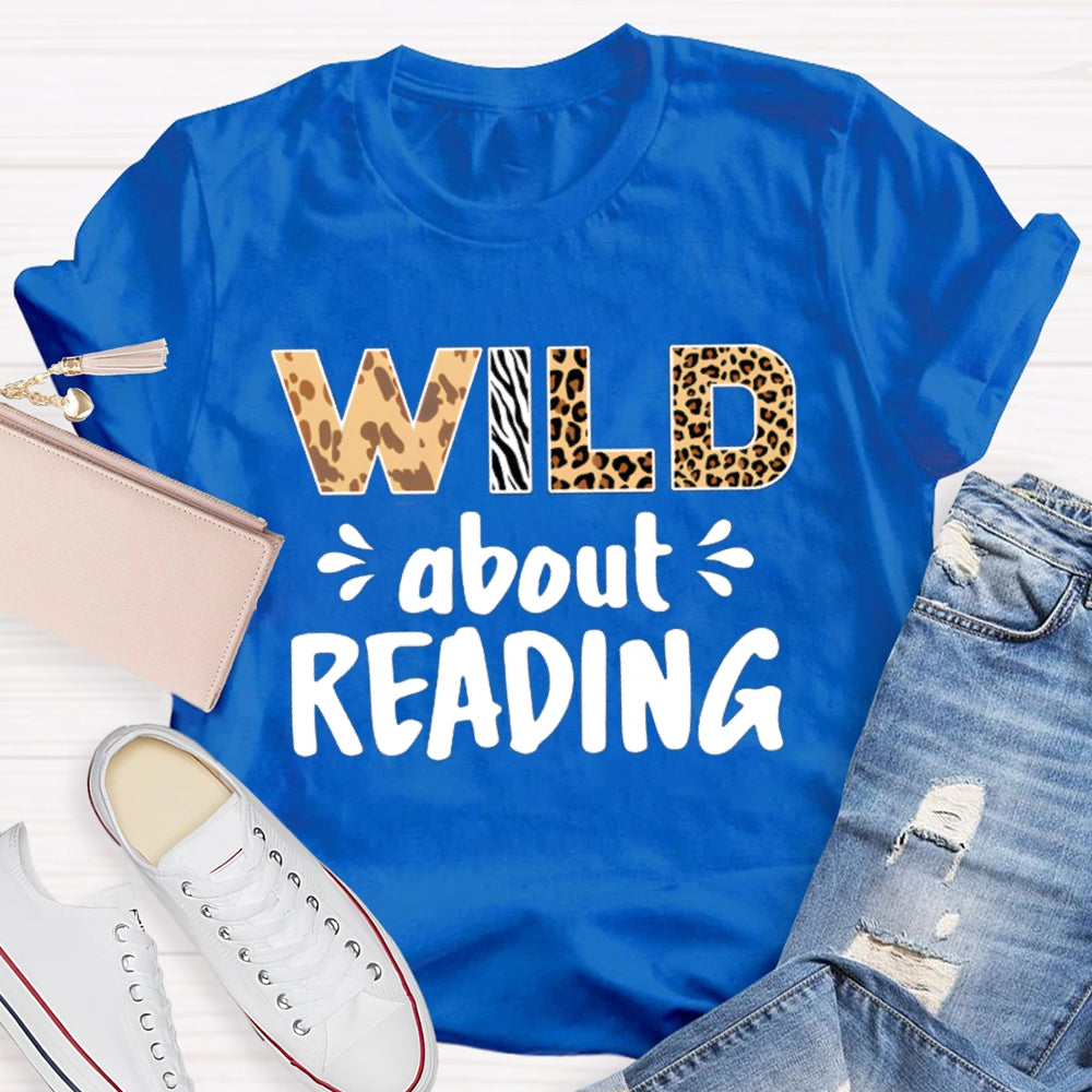 Wild About Reading Leopard Tie-Dye Letters T-shirt