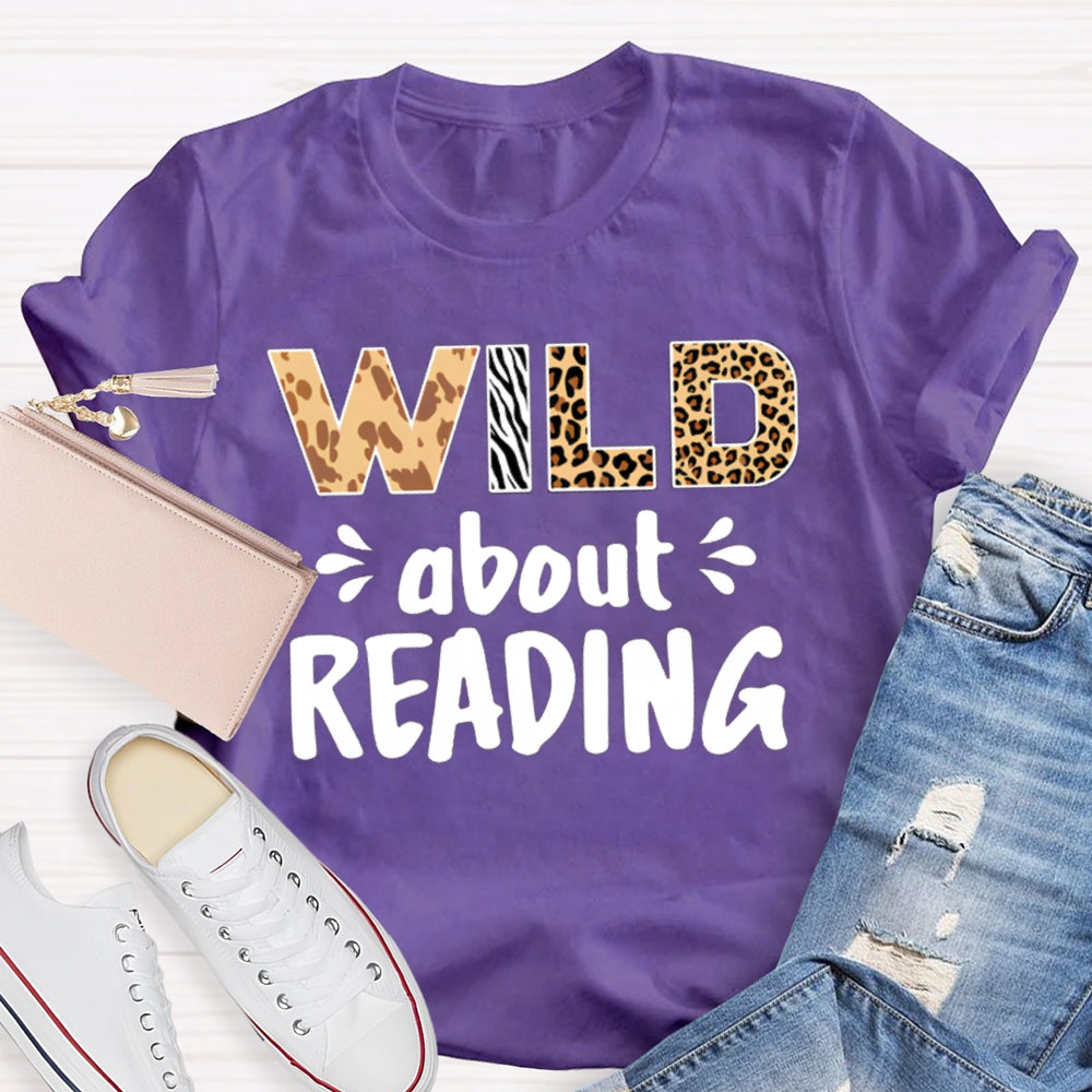 Wild About Reading Leopard Tie-Dye Letters T-shirt
