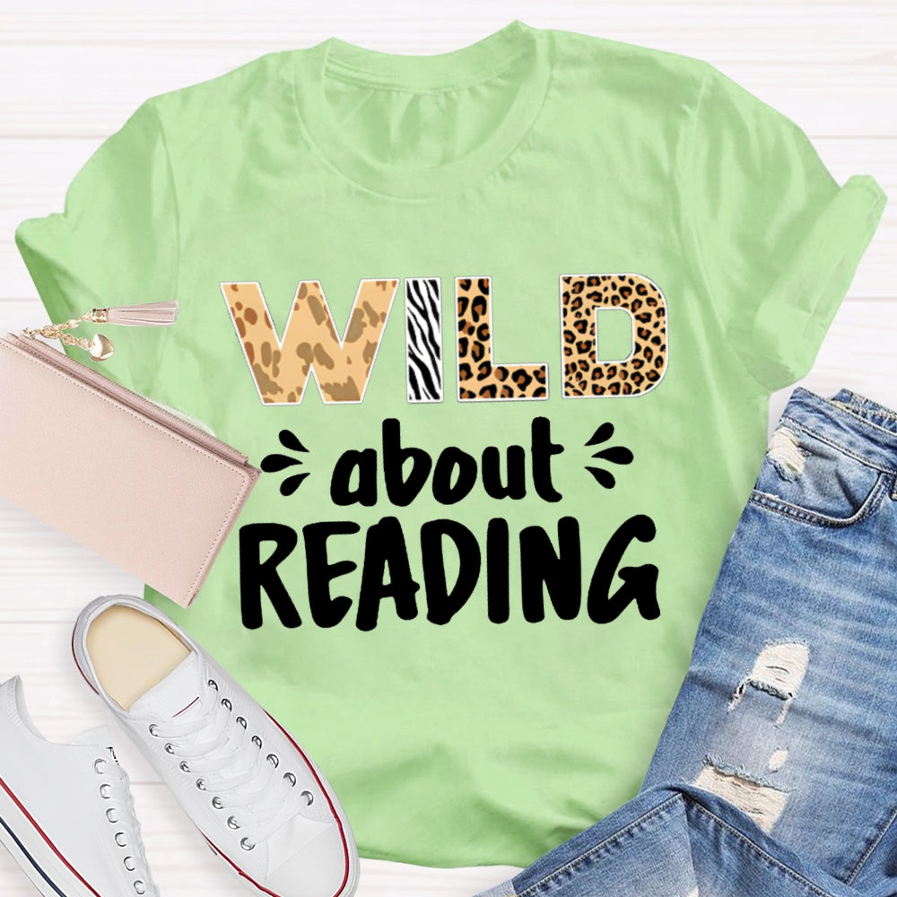Wild About Reading Leopard Tie-Dye Letters T-shirt