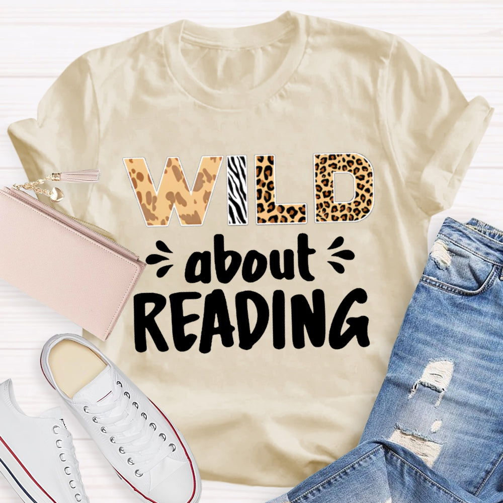 Wild About Reading Leopard Tie-Dye Letters T-shirt
