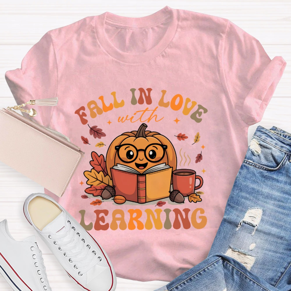 Fall In Love With Learning Teacher Pumpkin T-shirt