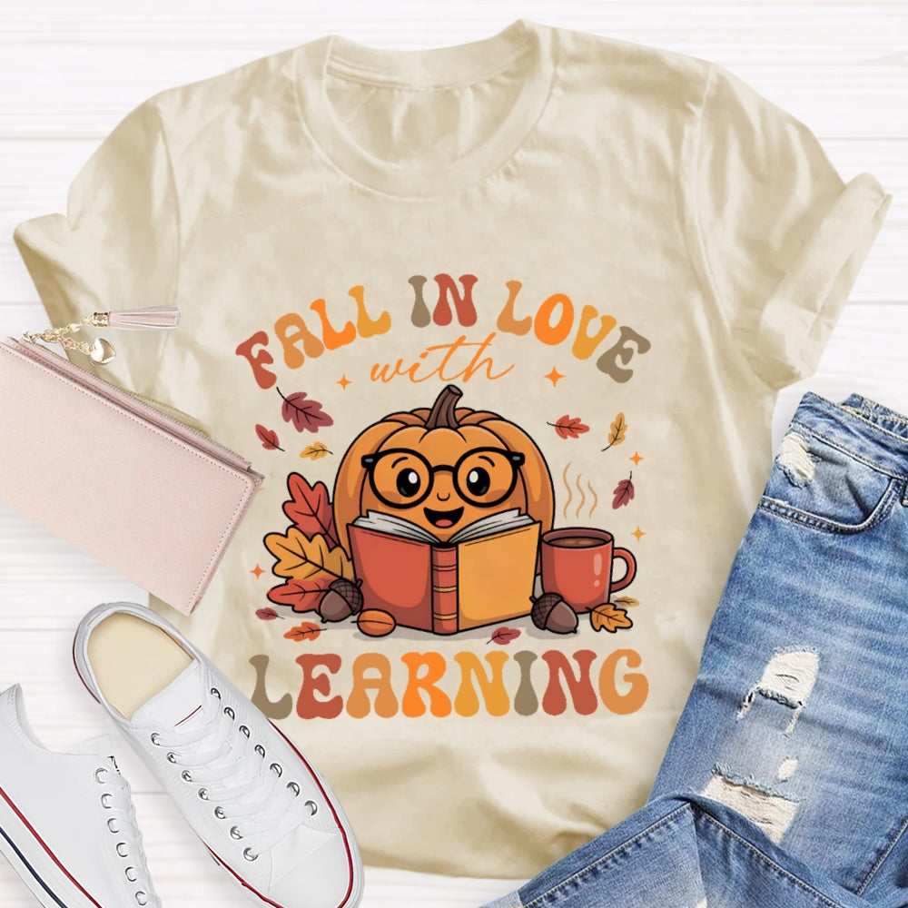 Fall In Love With Learning Teacher Pumpkin T-shirt