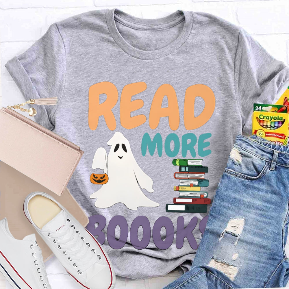 Read More Boooks Halloween Ghost Halloween Ghost Read Book T-shirt