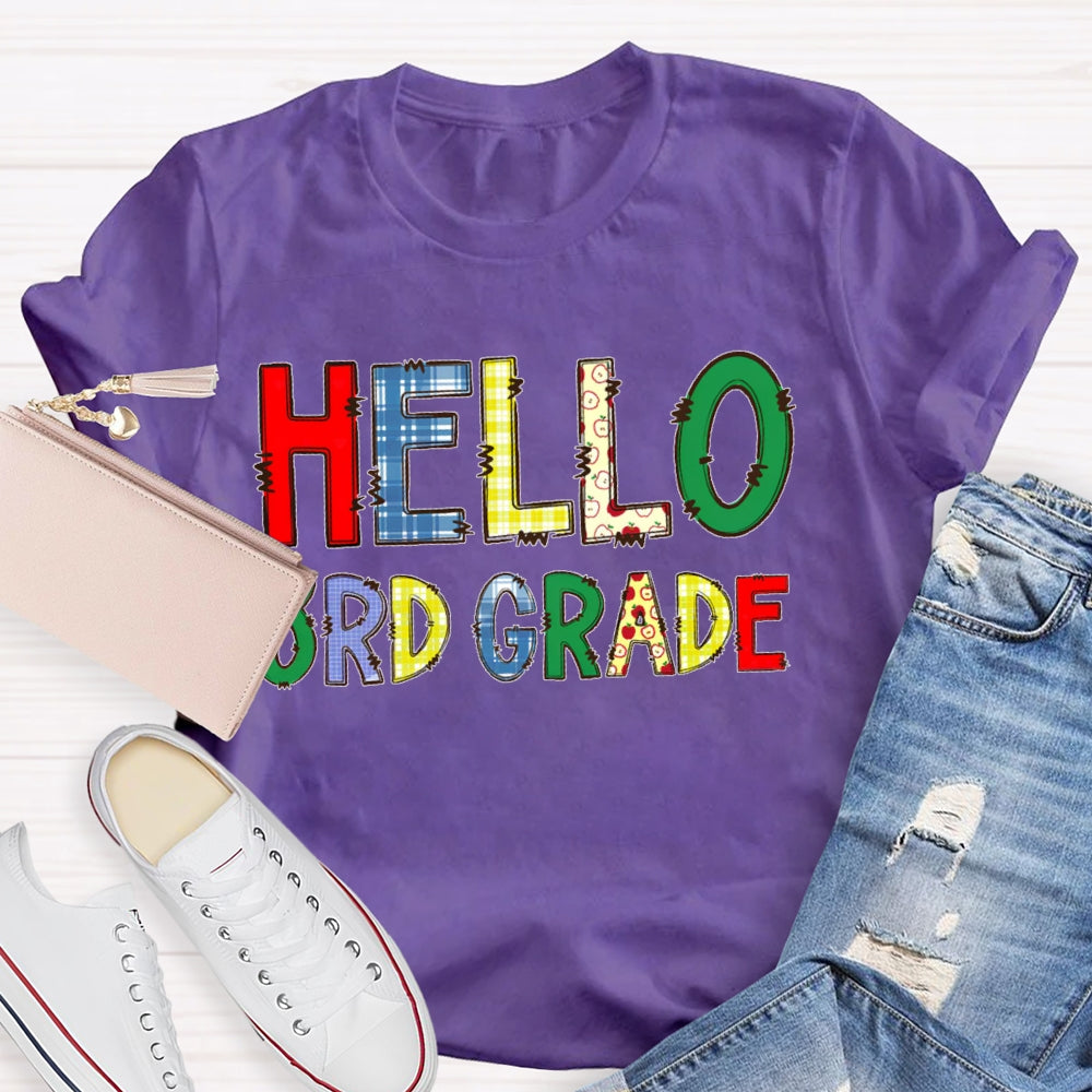Personalized Grade Hello Funny Letters T-shirt