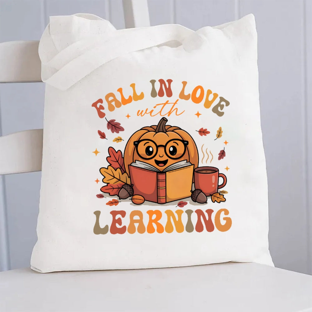 Fall In Love With Learning Canvas Tote Bag