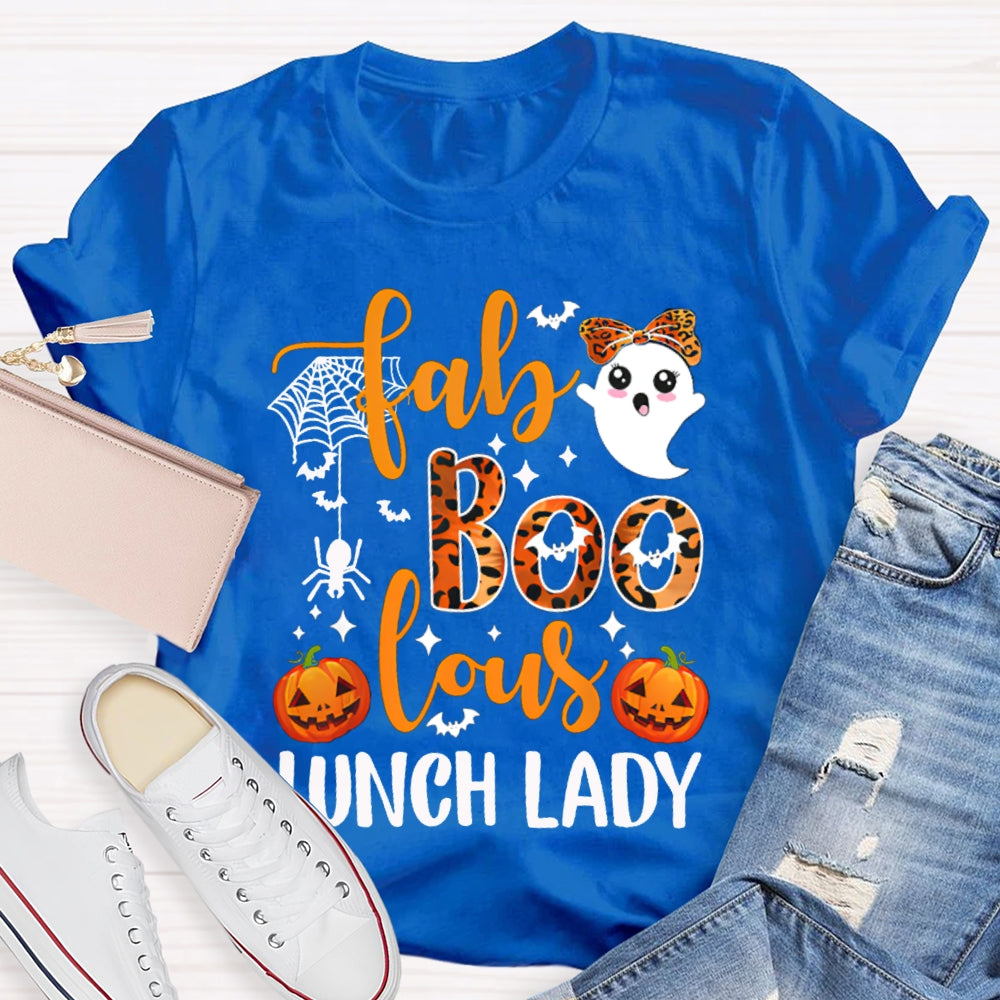 Fab Boo Lous Lunch Lady Halloween Pumpkin T-shirt