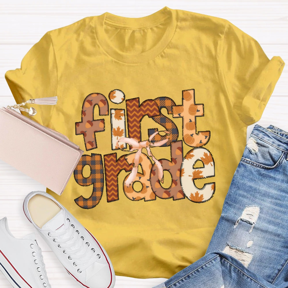 Personalized Grade First Grade Autumn Atmosphere Funny T-shirt