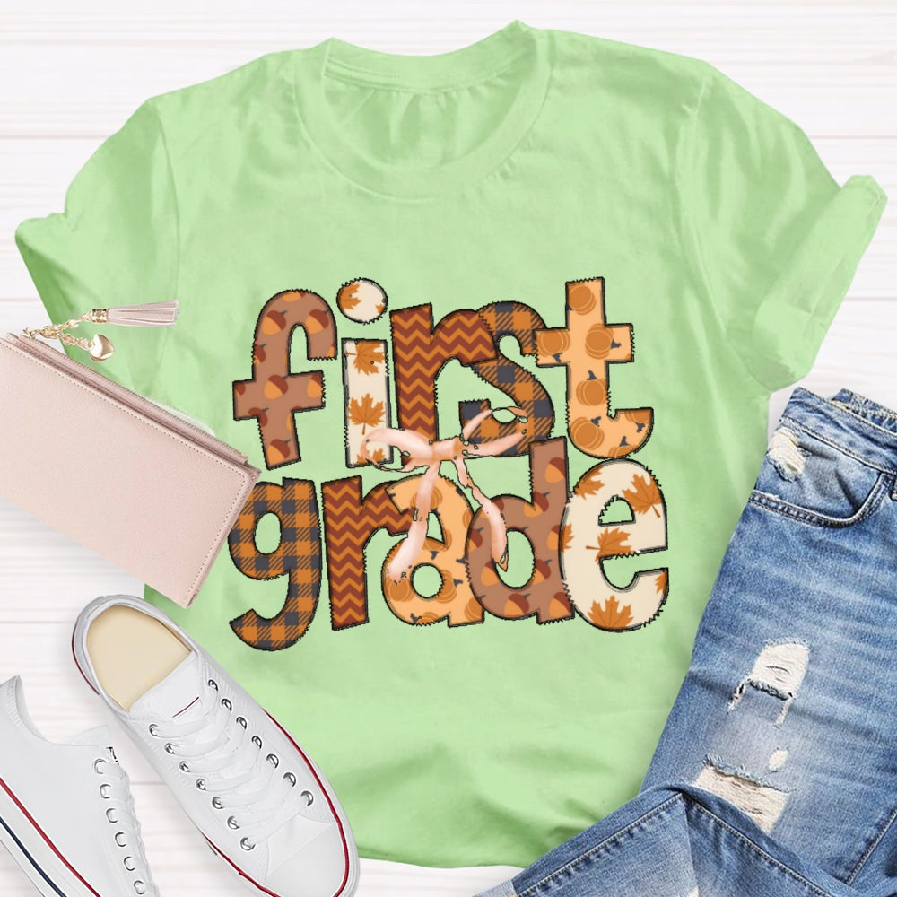 Personalized Grade First Grade Autumn Atmosphere Funny T-shirt