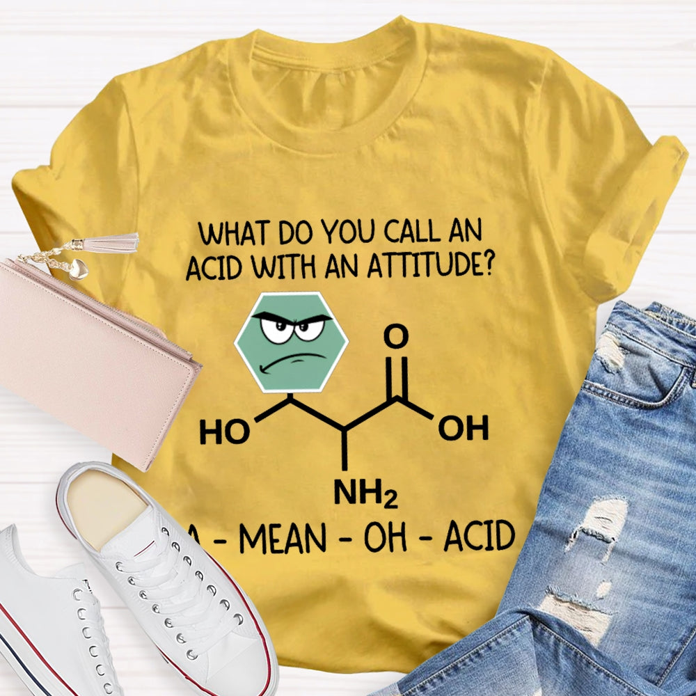 What Do You Call An Acid With An Attitude A Mean Oh Acid T-shirt