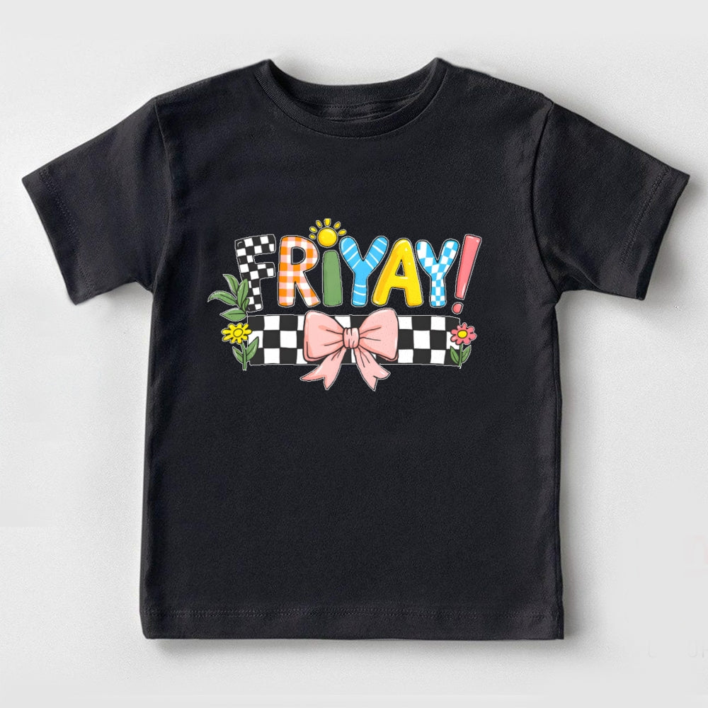 Friyay Lattice Letters Toddler&Kids Tees