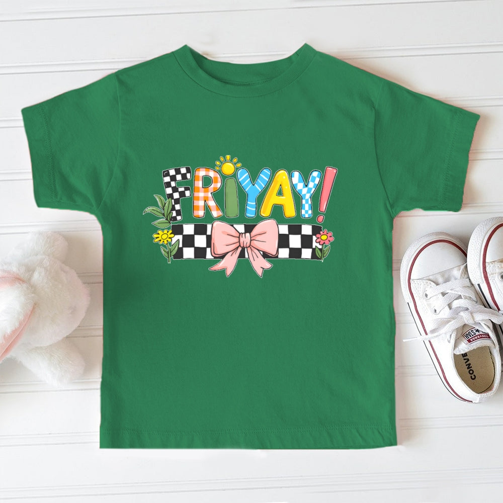 Friyay Lattice Letters Toddler&Kids Tees