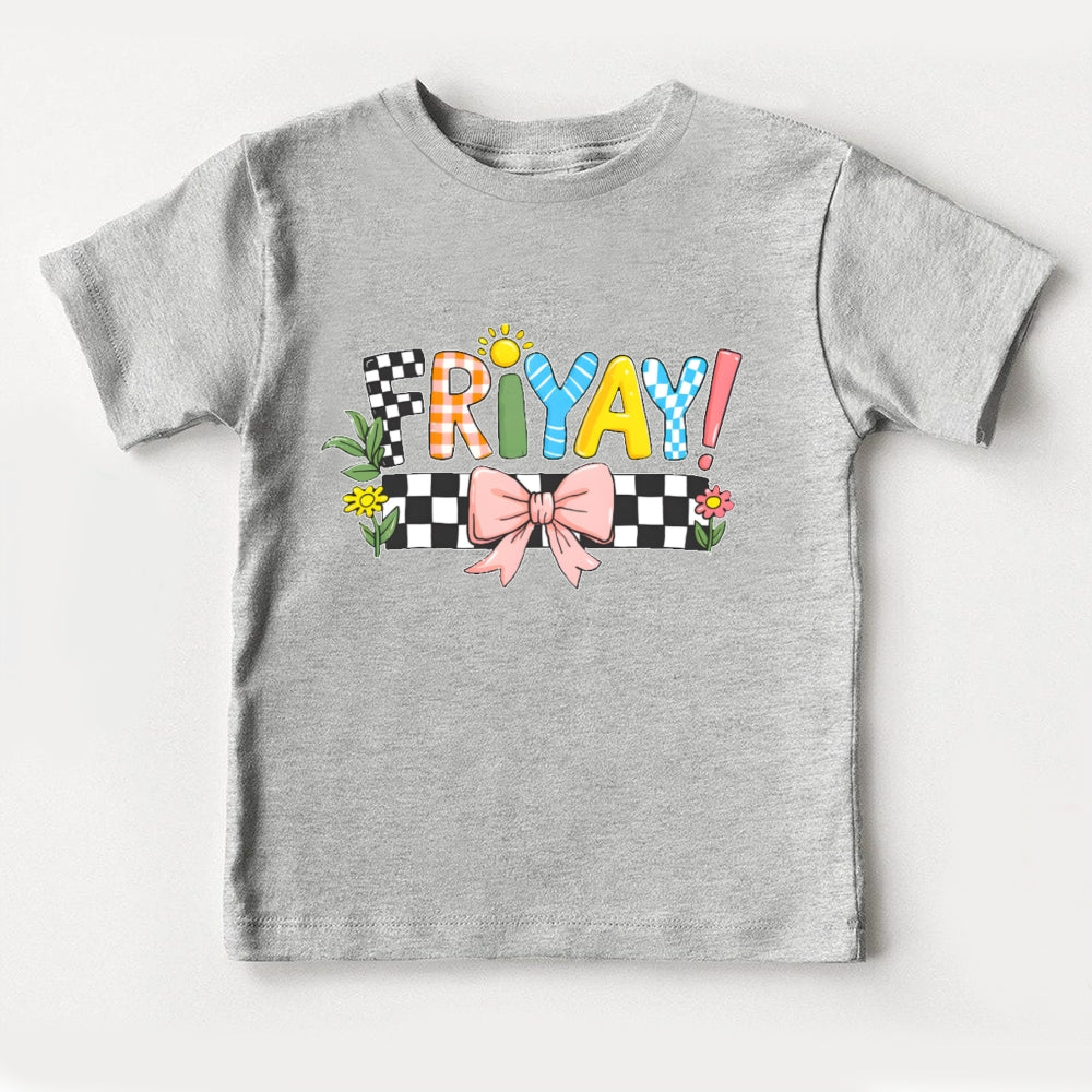 Friyay Lattice Letters Toddler&Kids Tees