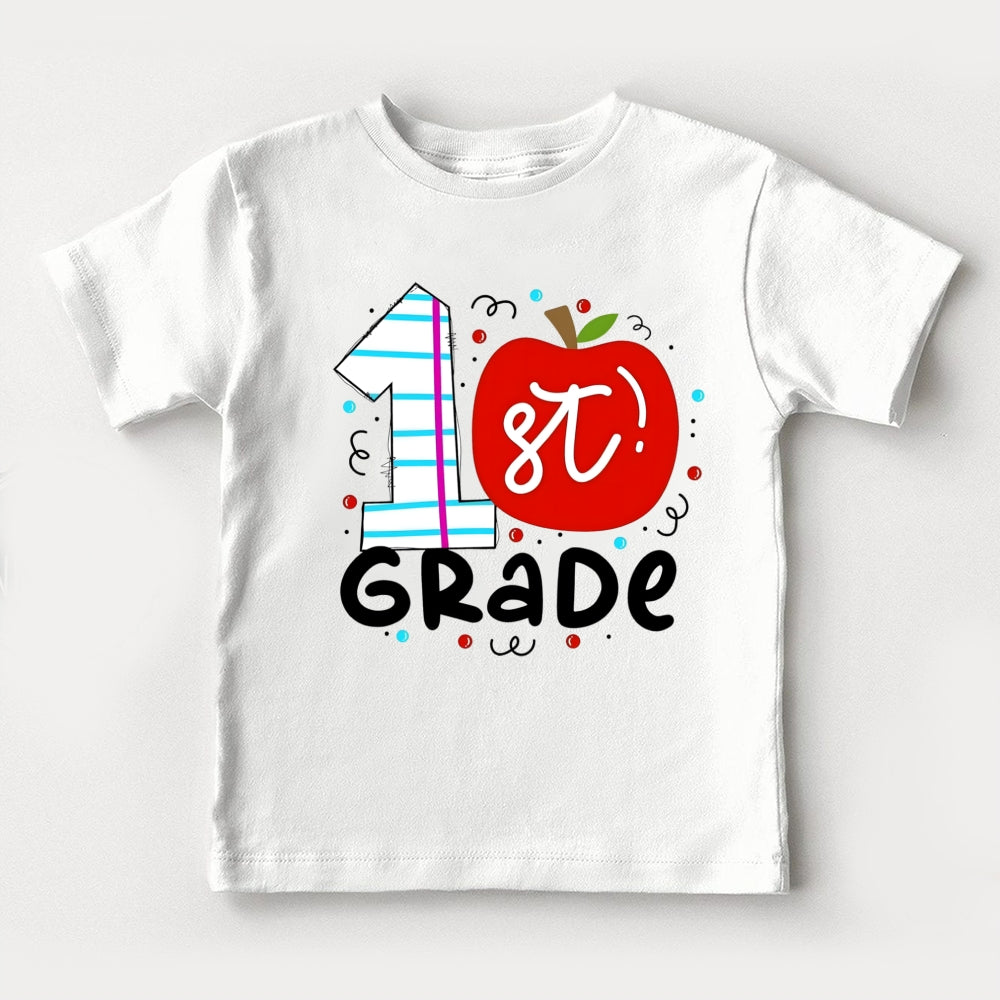Personalized Grade Red Apple Toddler&Kids Tees