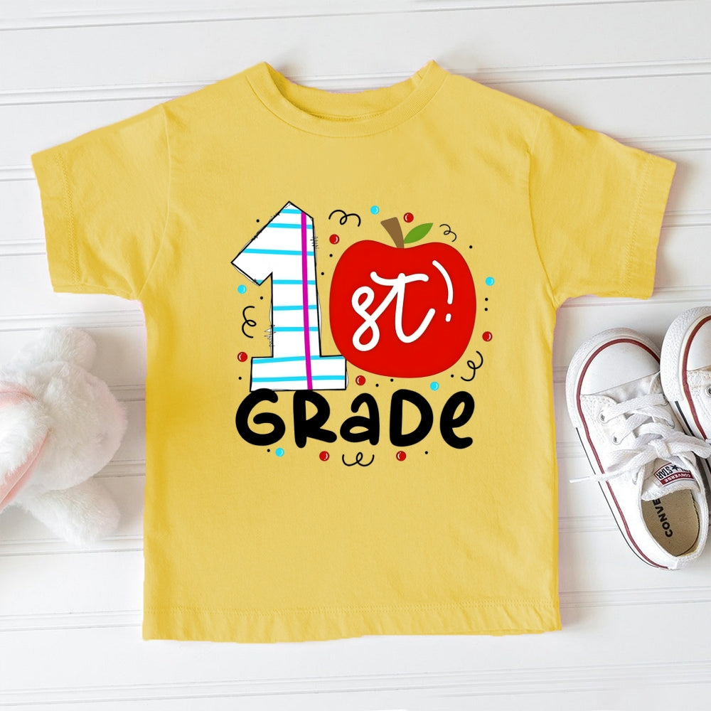 Personalized Grade Red Apple Toddler&Kids Tees