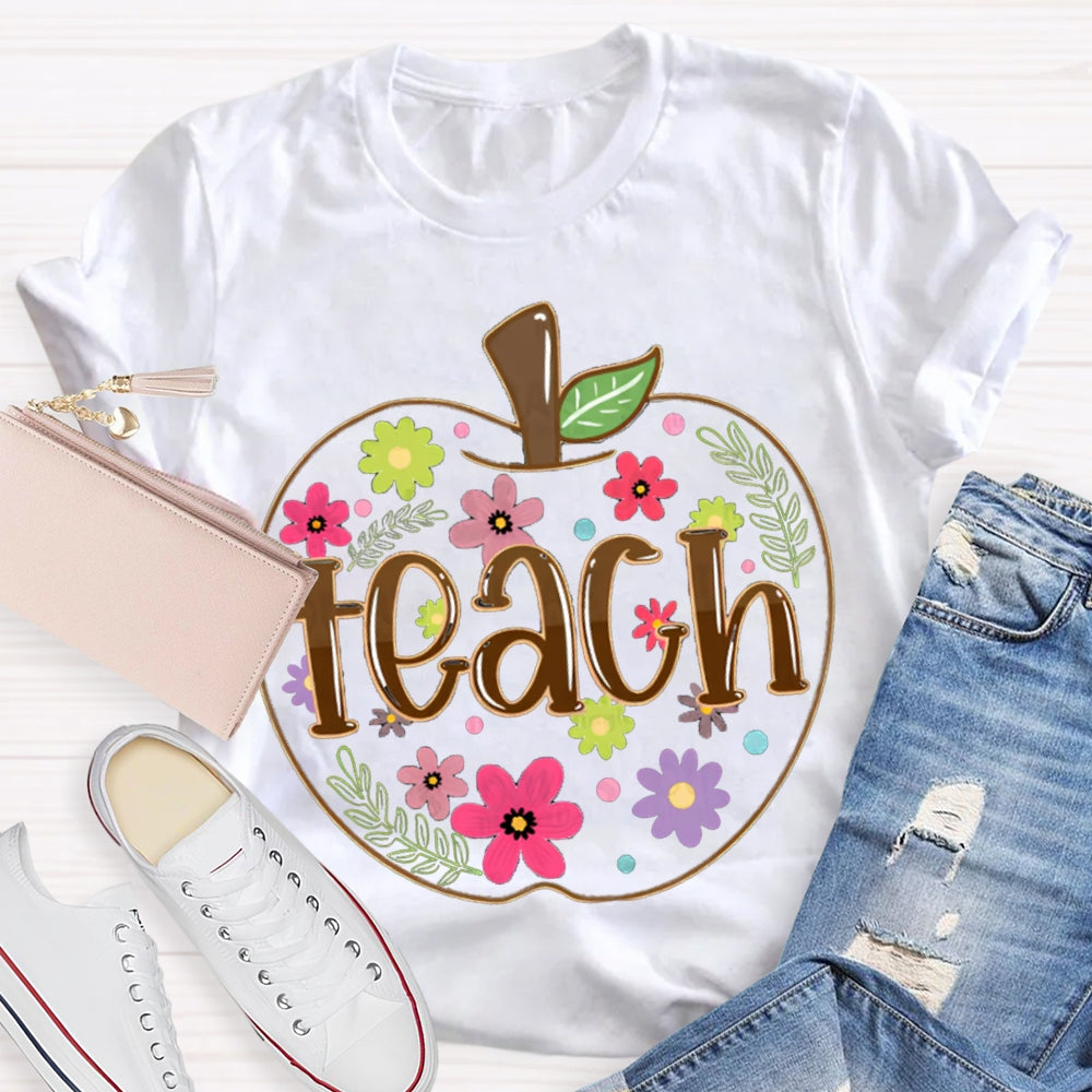 Apple Flowers Teachers T-Shirt