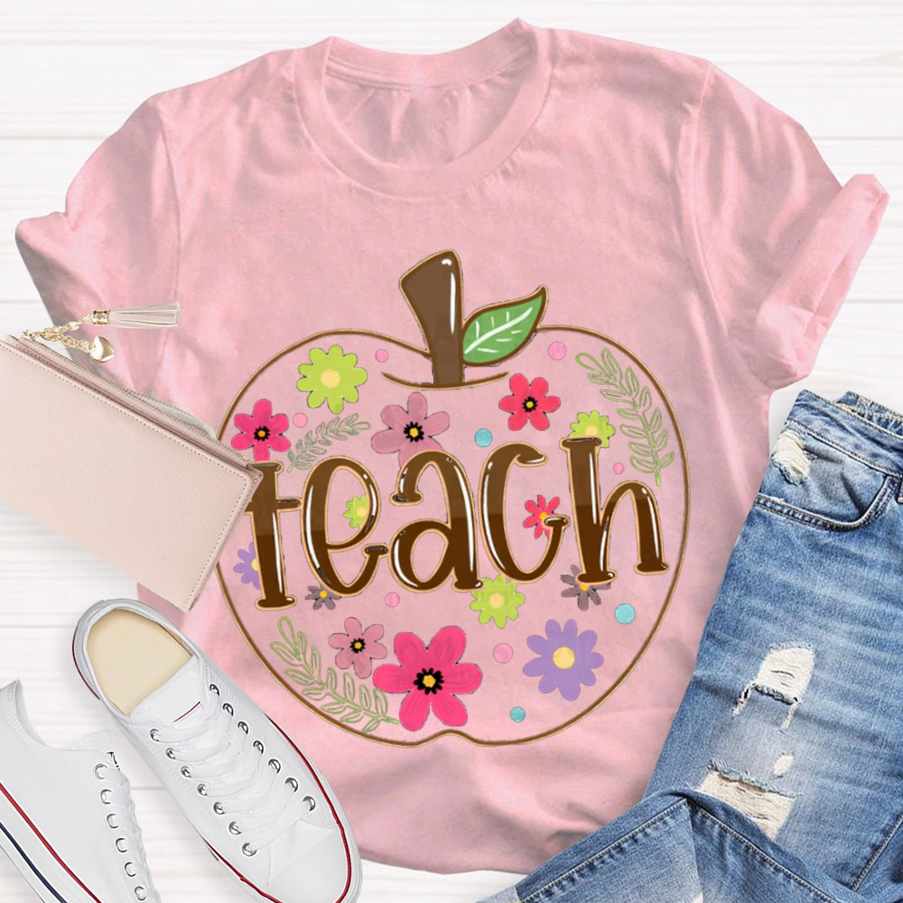 Apple Flowers Teachers T-Shirt