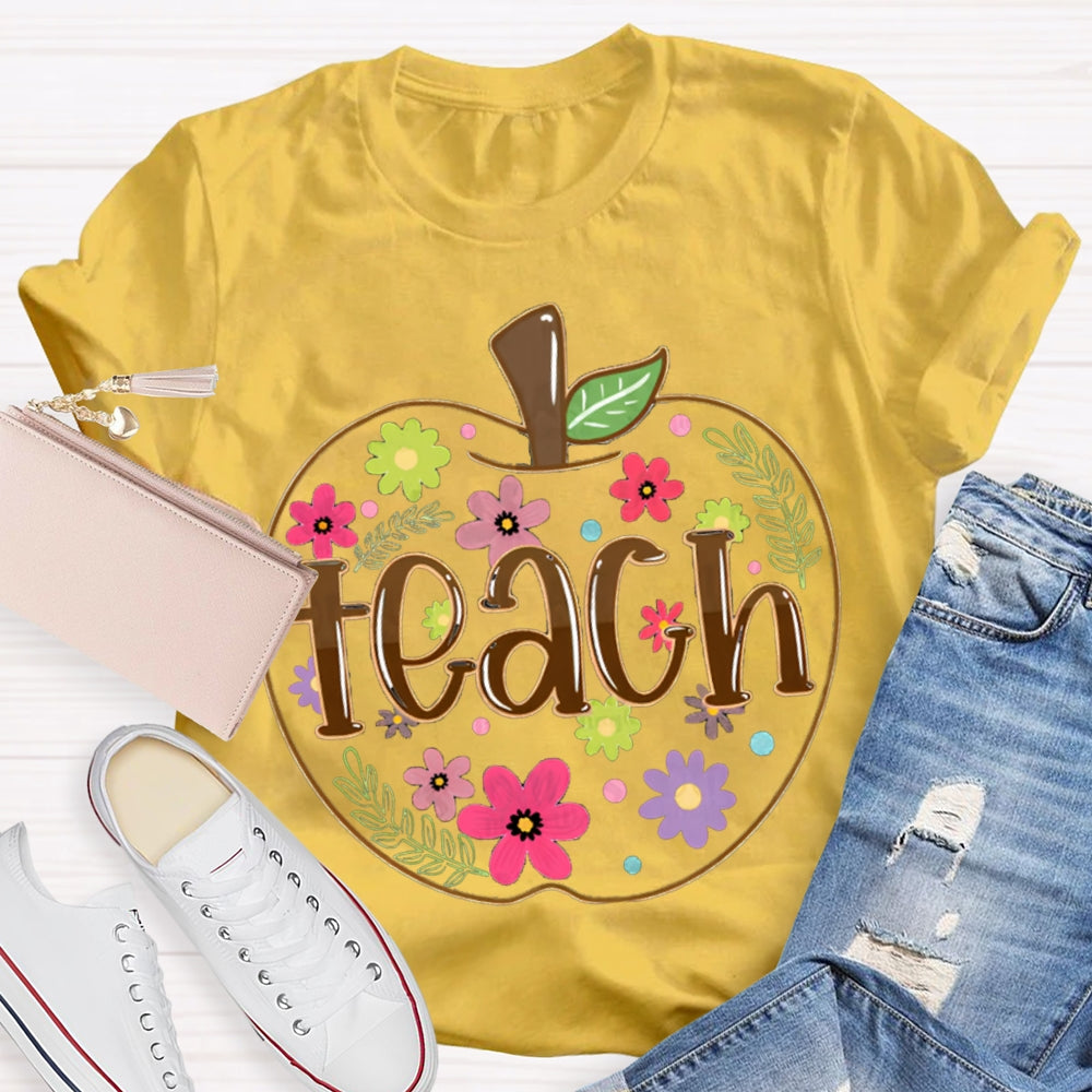 Apple Flowers Teachers T-Shirt