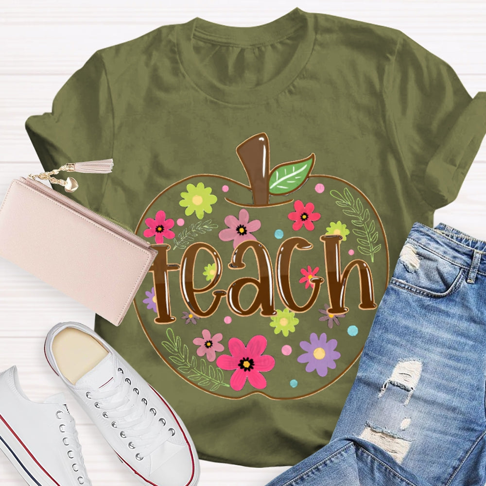 Apple Flowers Teachers T-Shirt