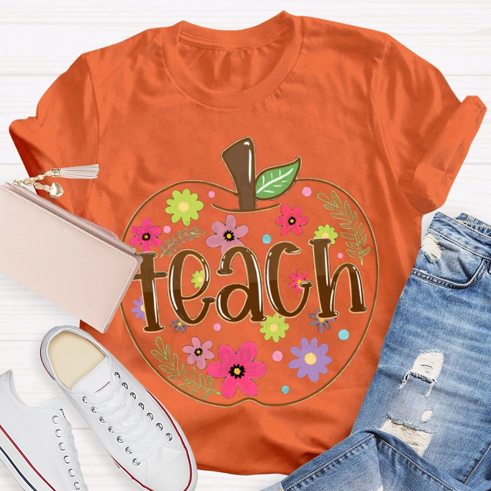 Apple Flowers Teachers T-Shirt