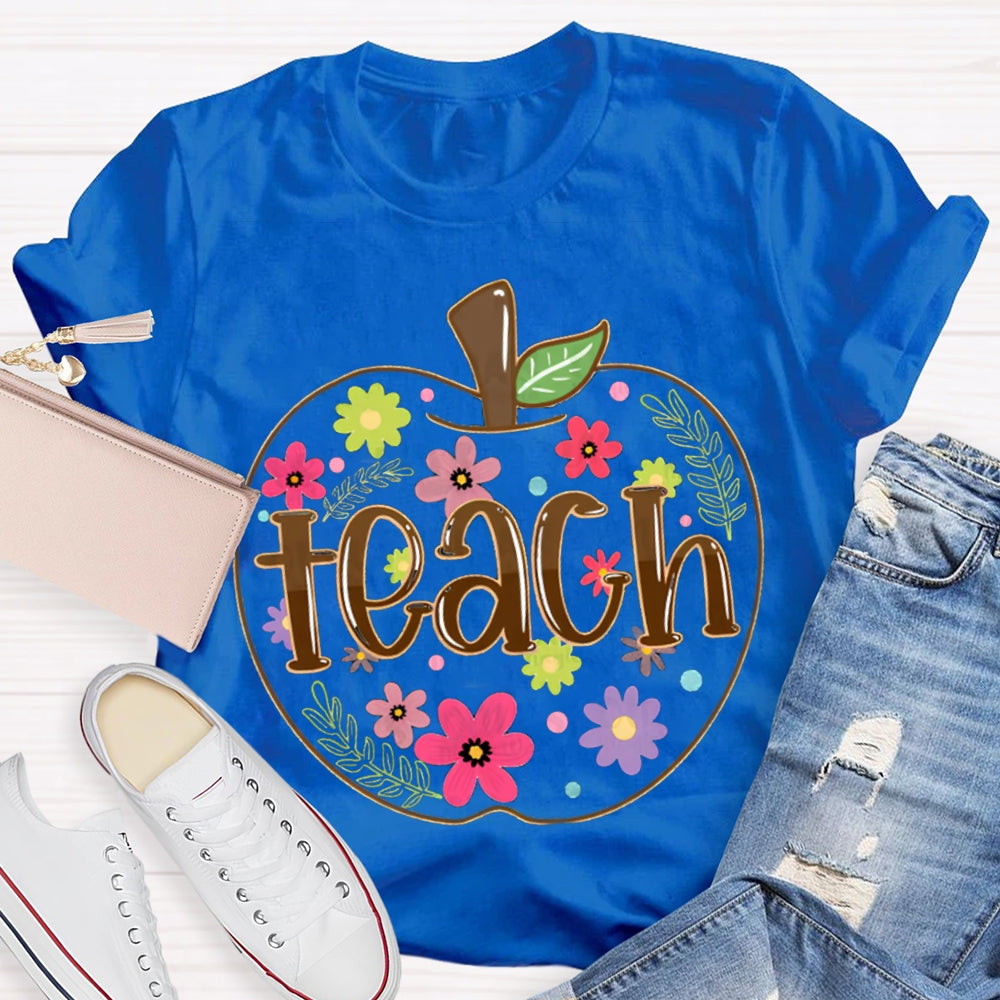 Apple Flowers Teachers T-Shirt