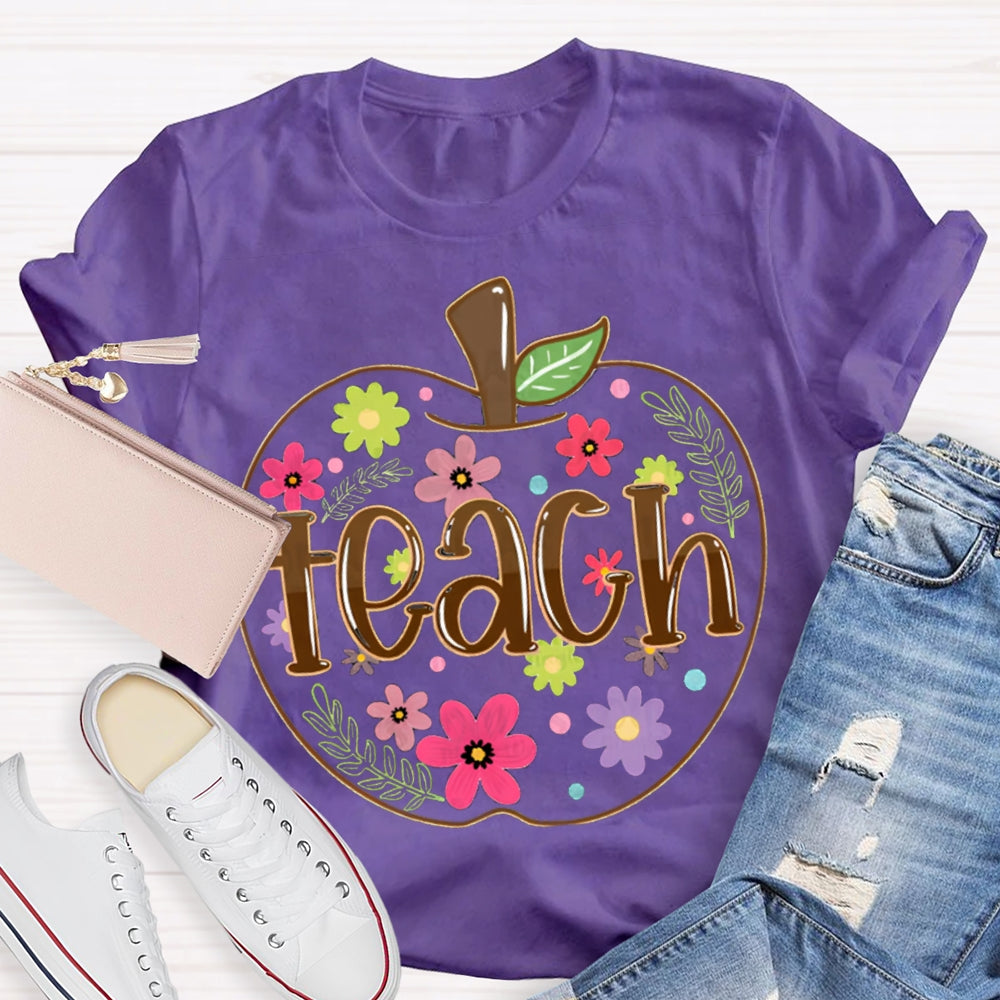 Apple Flowers Teachers T-Shirt