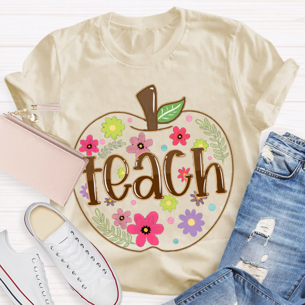 Apple Flowers Teachers T-Shirt