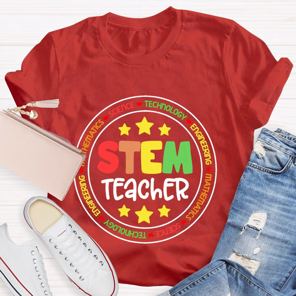 Stem Science Technology Engineering Teacher Letters T-shirt
