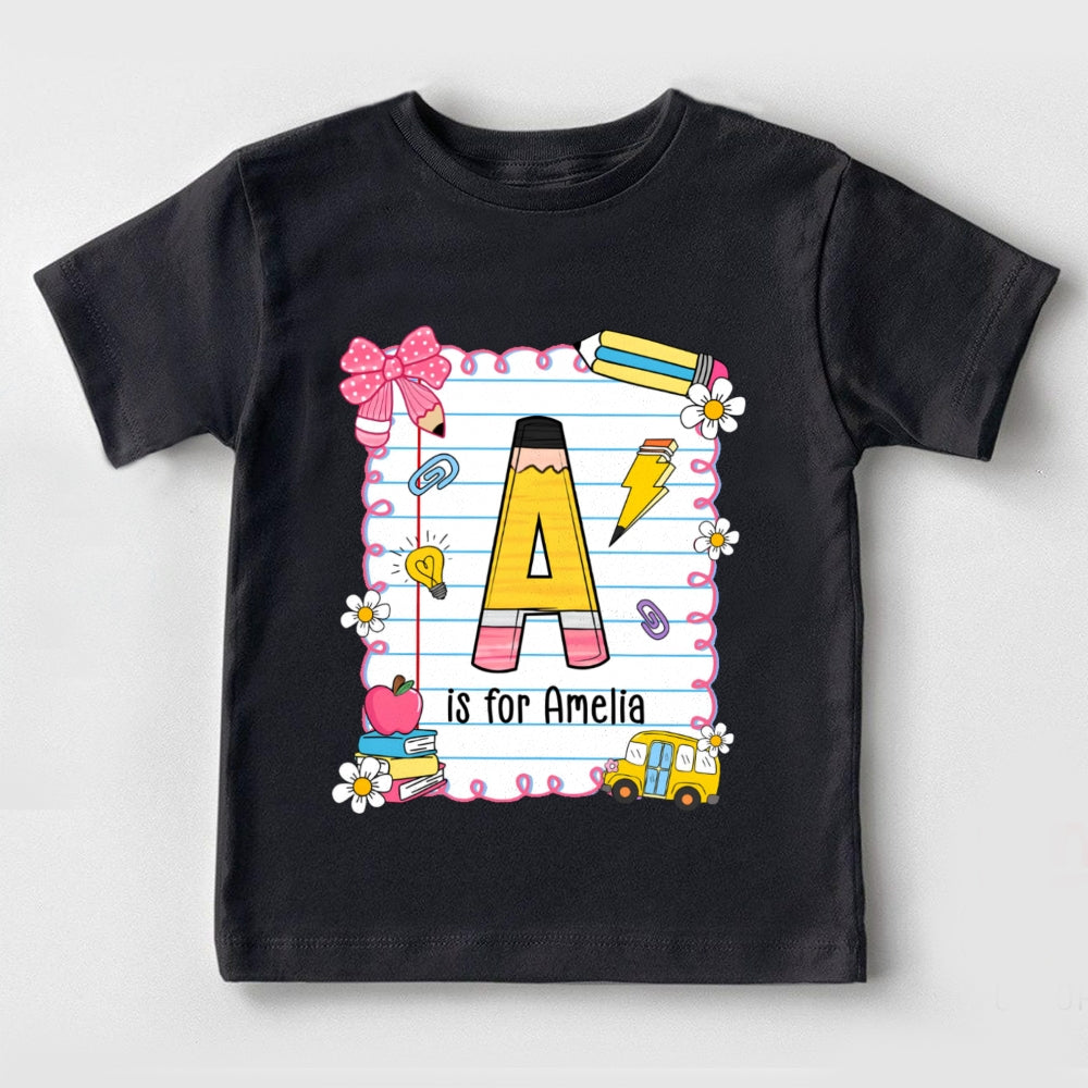 Personalized Name A Is For Amelia Funny Toddler T-shirts