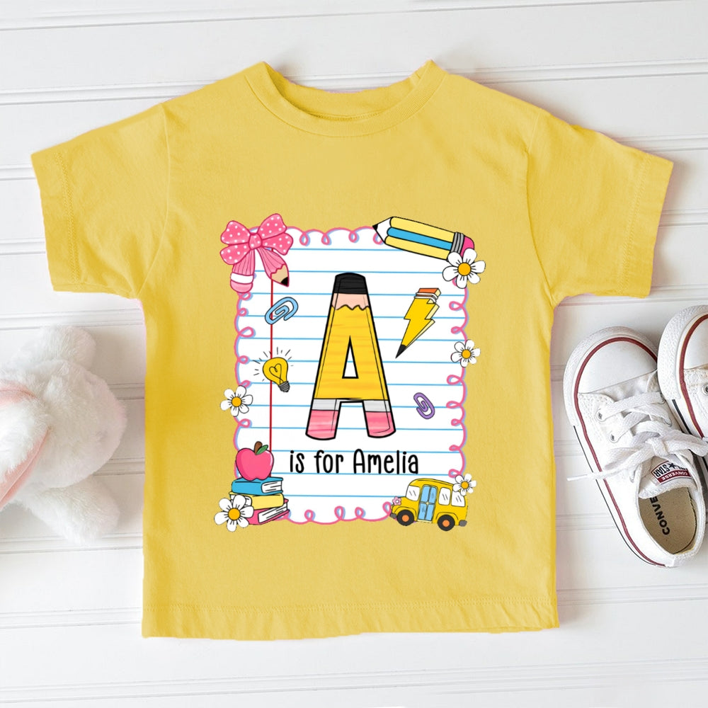 Personalized Name A Is For Amelia Funny Toddler T-shirts