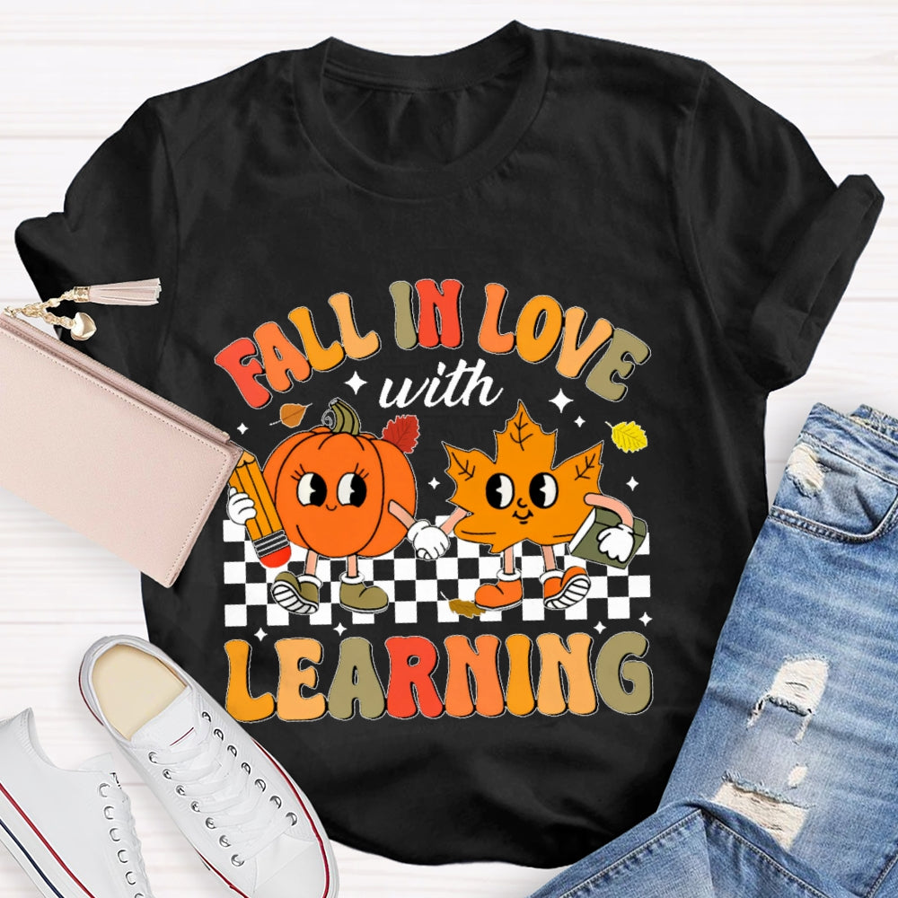 Fall In Love With Learning Teacher Cute Pumpkin T-shirt