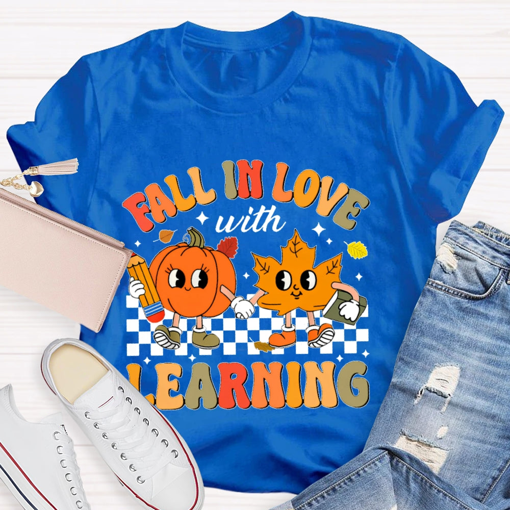 Fall In Love With Learning Teacher Cute Pumpkin T-shirt