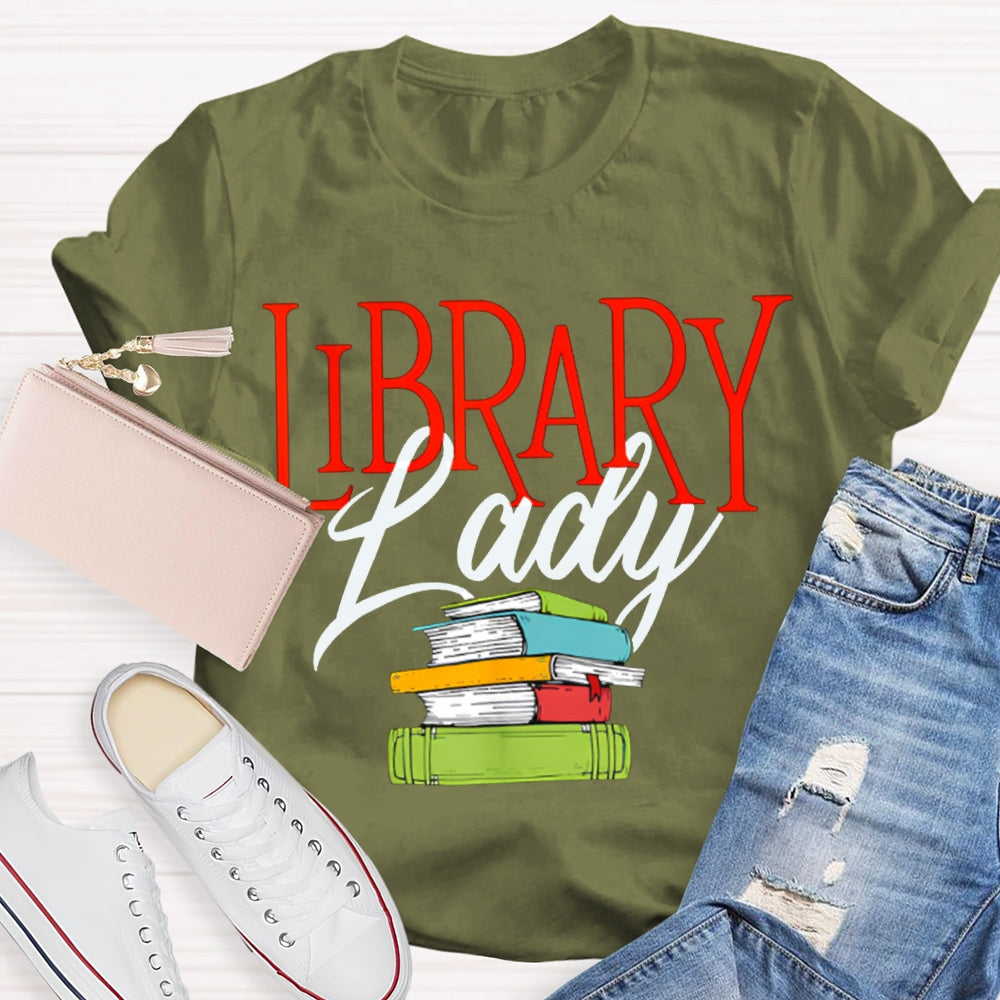 Library Lady Coloring Books T-shirt