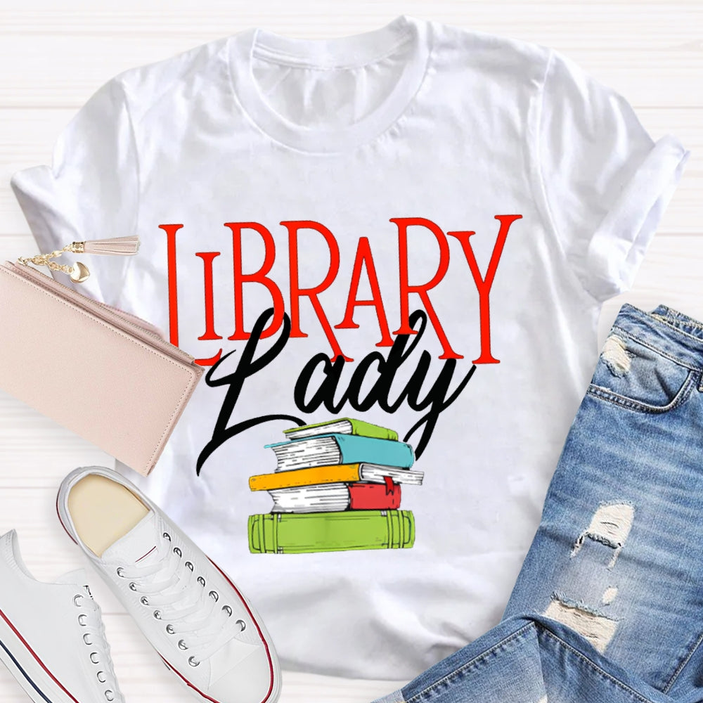 Library Lady Coloring Books T-shirt