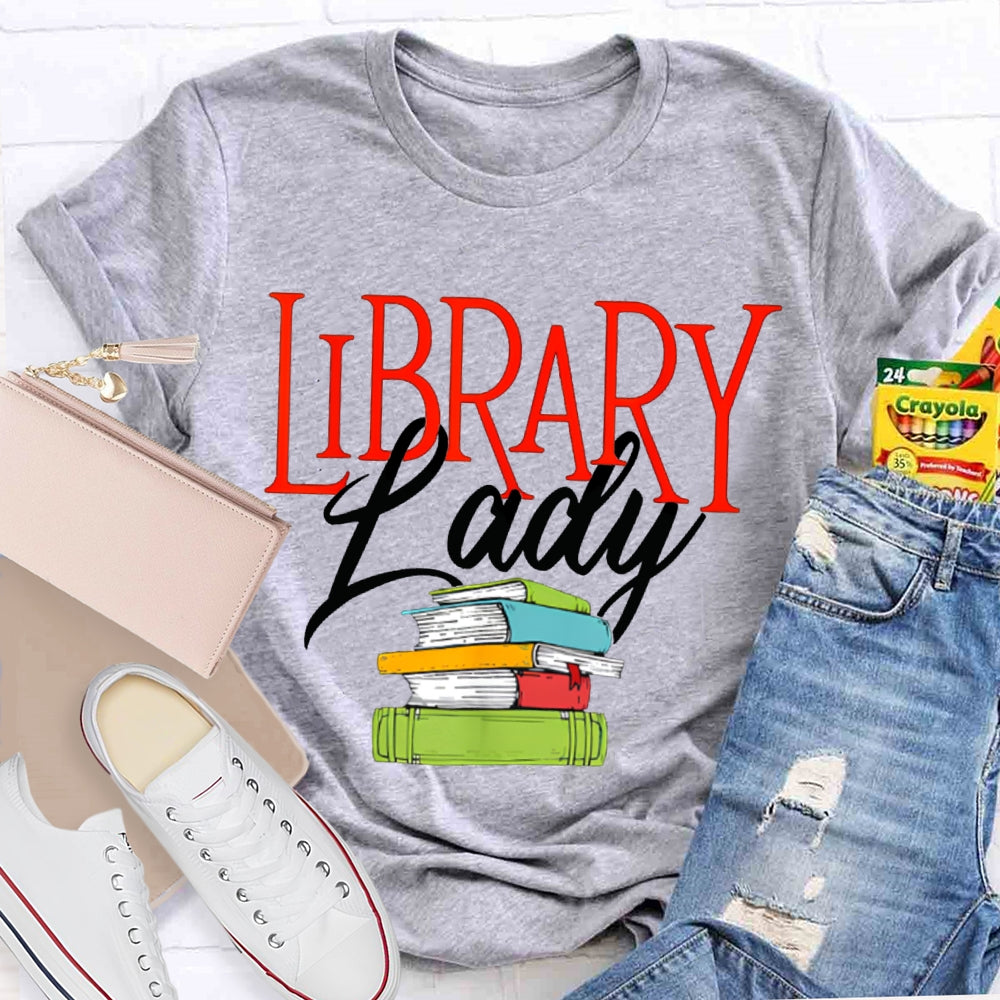 Library Lady Coloring Books T-shirt