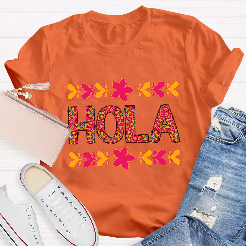 Vintage Flower Hola T-Shirt