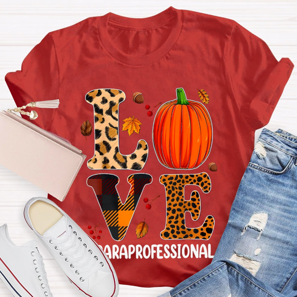 Paraprofessional Leopard Love Funny Halloween T-shirt