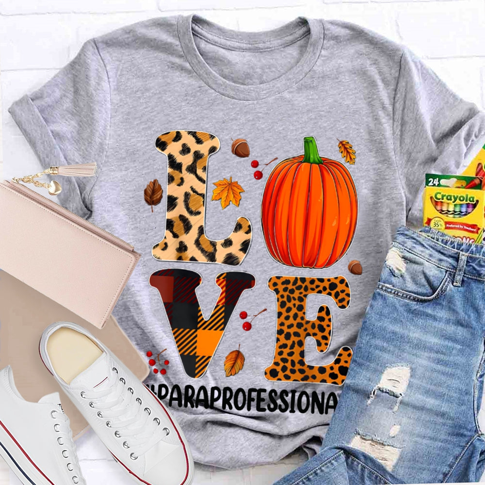 Paraprofessional Leopard Love Funny Halloween T-shirt
