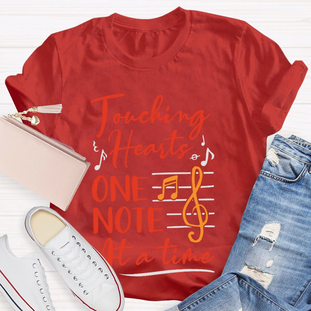 Touching Hearts One Note At A Time Music Teacher Funny T-shirt