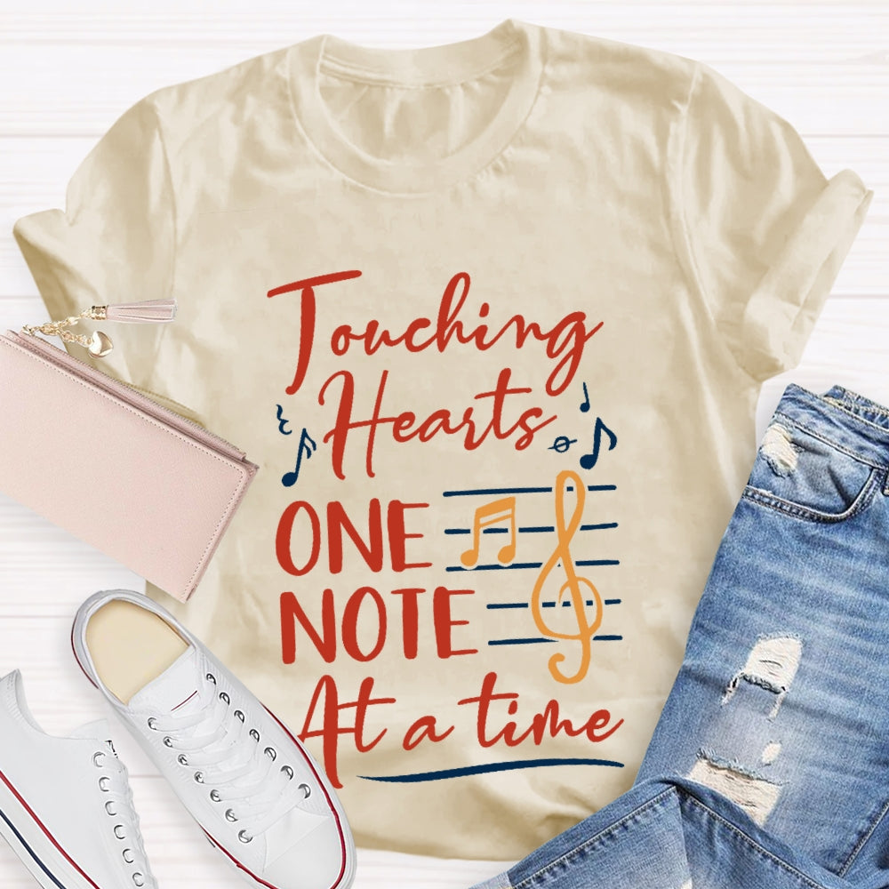 Touching Hearts One Note At A Time Music Teacher Funny T-shirt