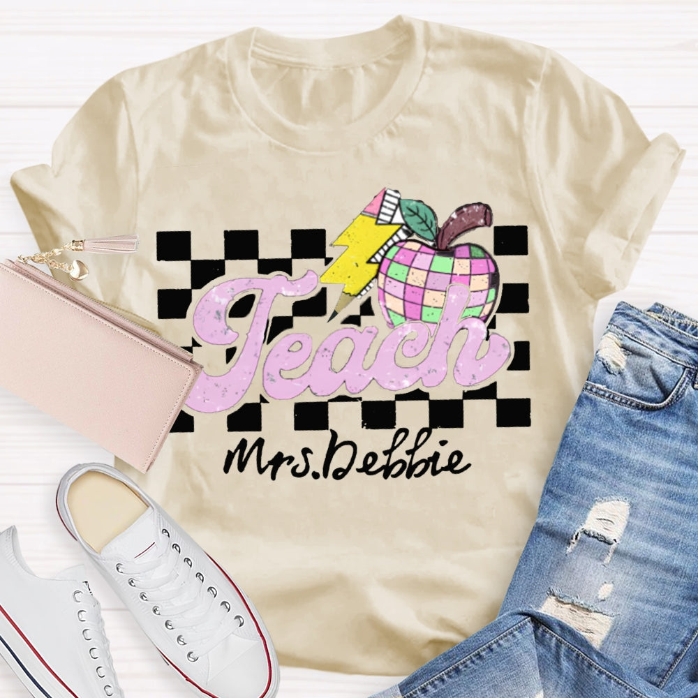Personalized Teacher Name Apple Back To School Shirt