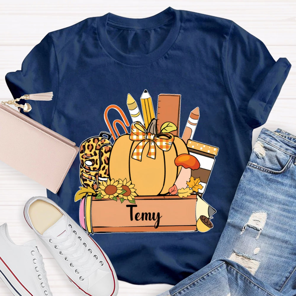 Personalized Name Pumpkin Stationery Funny T-shirt