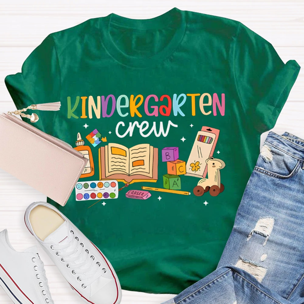 Personalized Grade Kindergarten Crew School Supplies Printing T-shirt