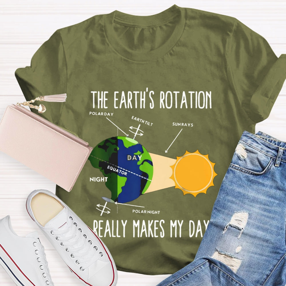 The Earth'S Rotation Really Makes My Day Science Teacher T-shirt