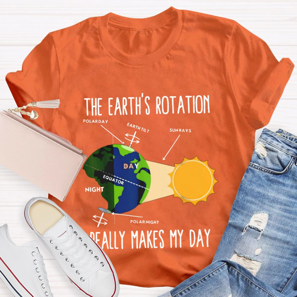 The Earth'S Rotation Really Makes My Day Science Teacher T-shirt
