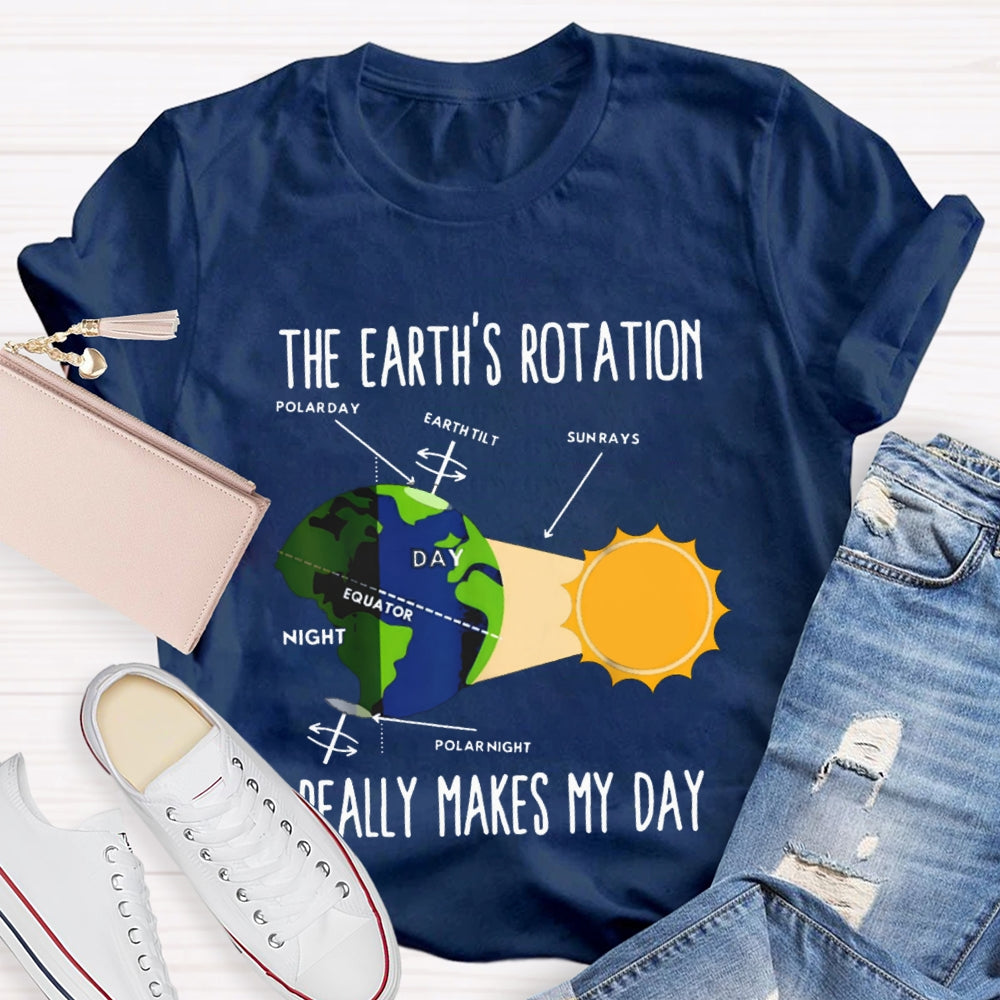 The Earth'S Rotation Really Makes My Day Science Teacher T-shirt