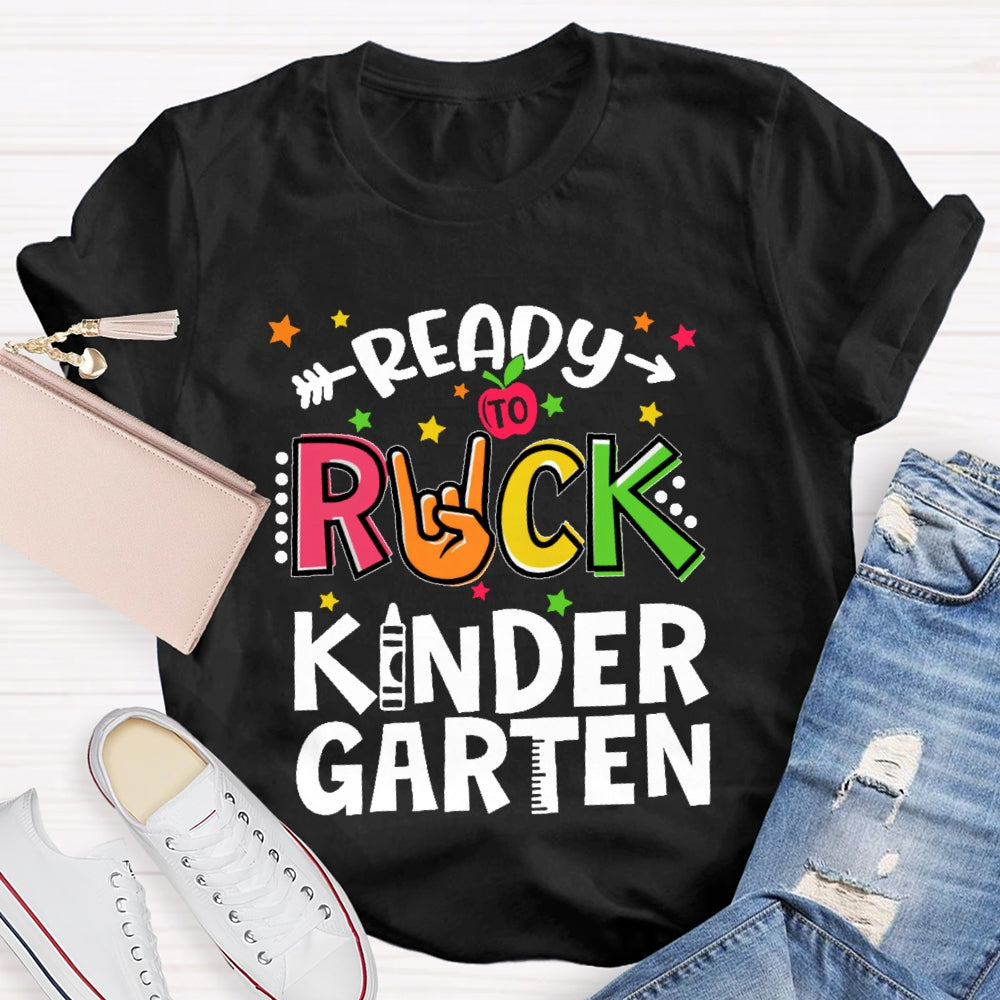 Personalized Grade Ready To Rock Kindergarten Back To School T-shirt