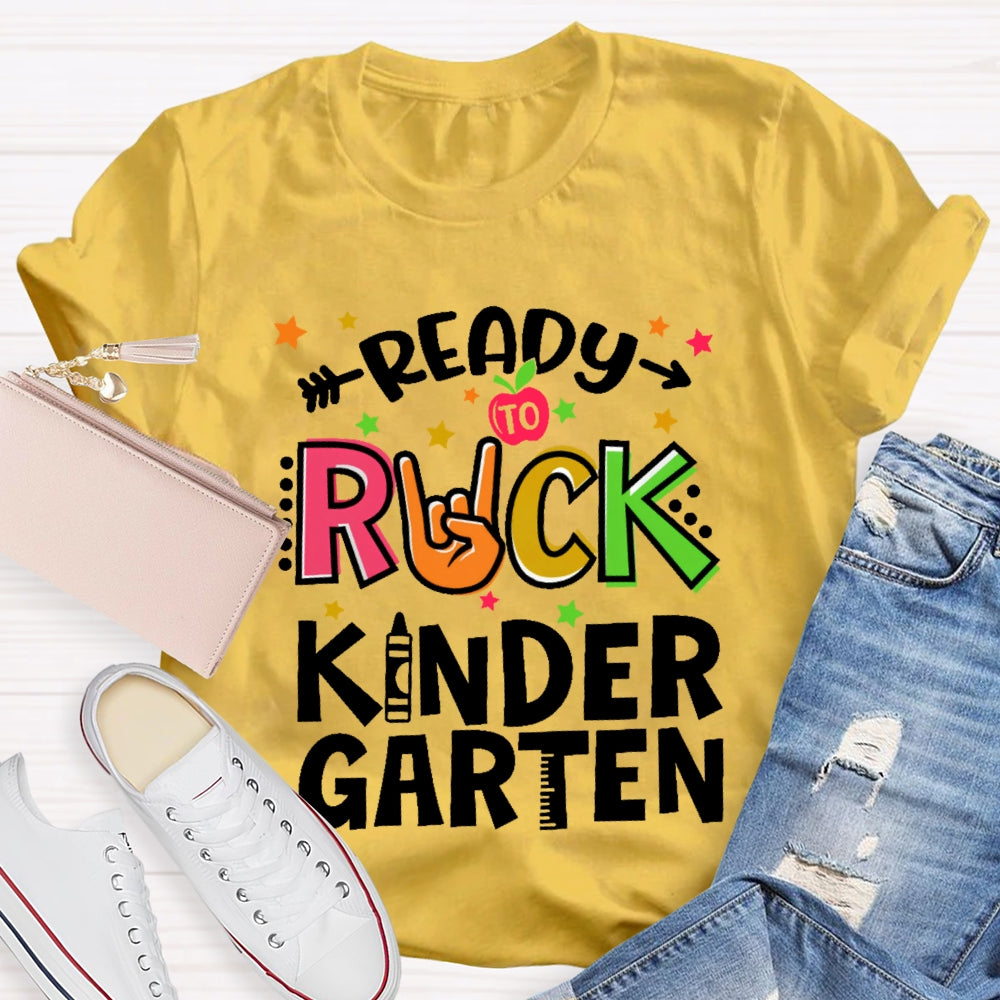 Personalized Grade Ready To Rock Kindergarten Back To School T-shirt
