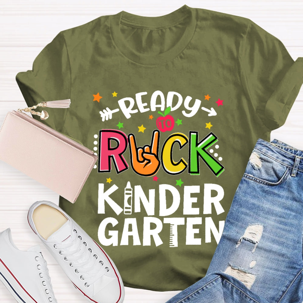 Personalized Grade Ready To Rock Kindergarten Back To School T-shirt